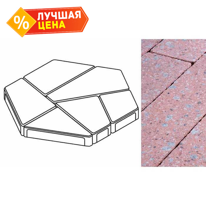 Плита тротуарная Готика Granite FINERRO, полигональ, Травертин, 893x780x80 мм