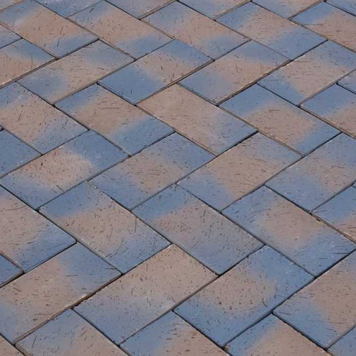 Клинкерная брусчатка Lode Oreon коричнего-пестрая шероxоватая, 200x100x47 мм