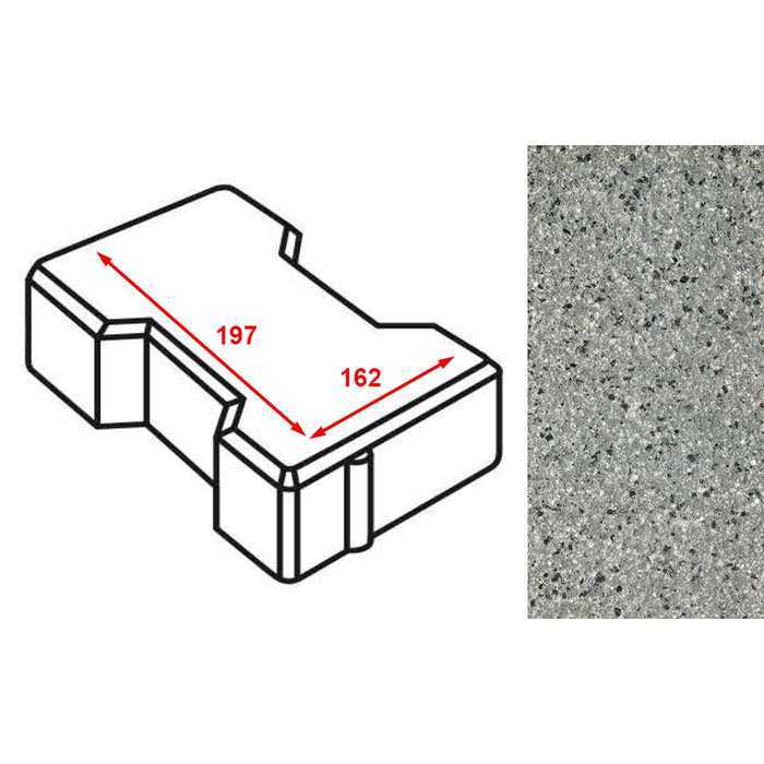 Плитка тротуарная Готика Granite FERRO, катушка, Белла Уайт 197x162x60 мм